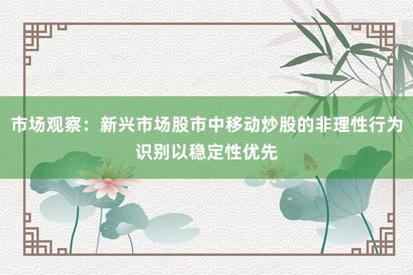 市场观察：新兴市场股市中移动炒股的非理性行为识别以稳定性优先