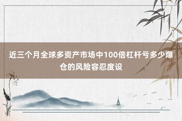 近三个月全球多资产市场中100倍杠杆亏多少爆仓的风险容忍度设
