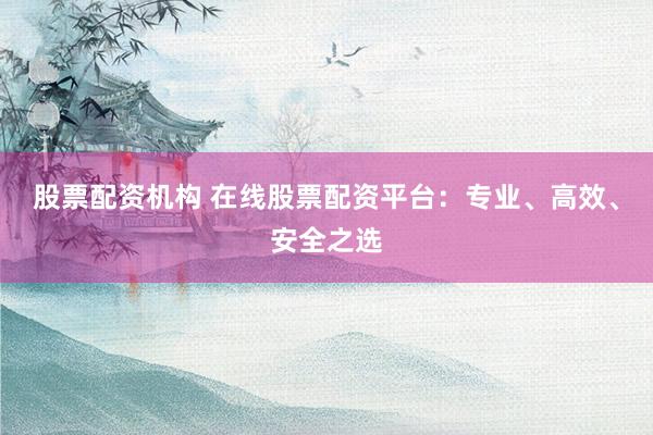 股票配资机构 在线股票配资平台：专业、高效、安全之选