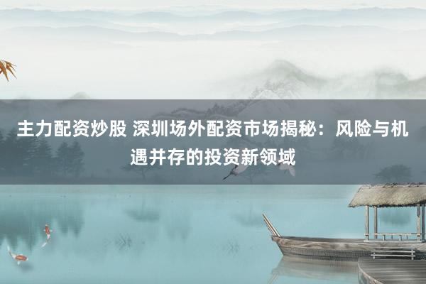 主力配资炒股 深圳场外配资市场揭秘：风险与机遇并存的投资新领域