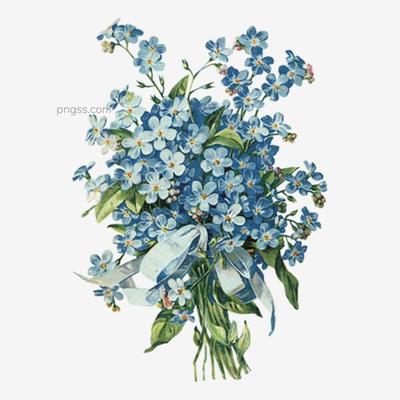 淡蓝色花卉手绘植物素材图片大小1024x1024px 图片尺寸2.32 MB